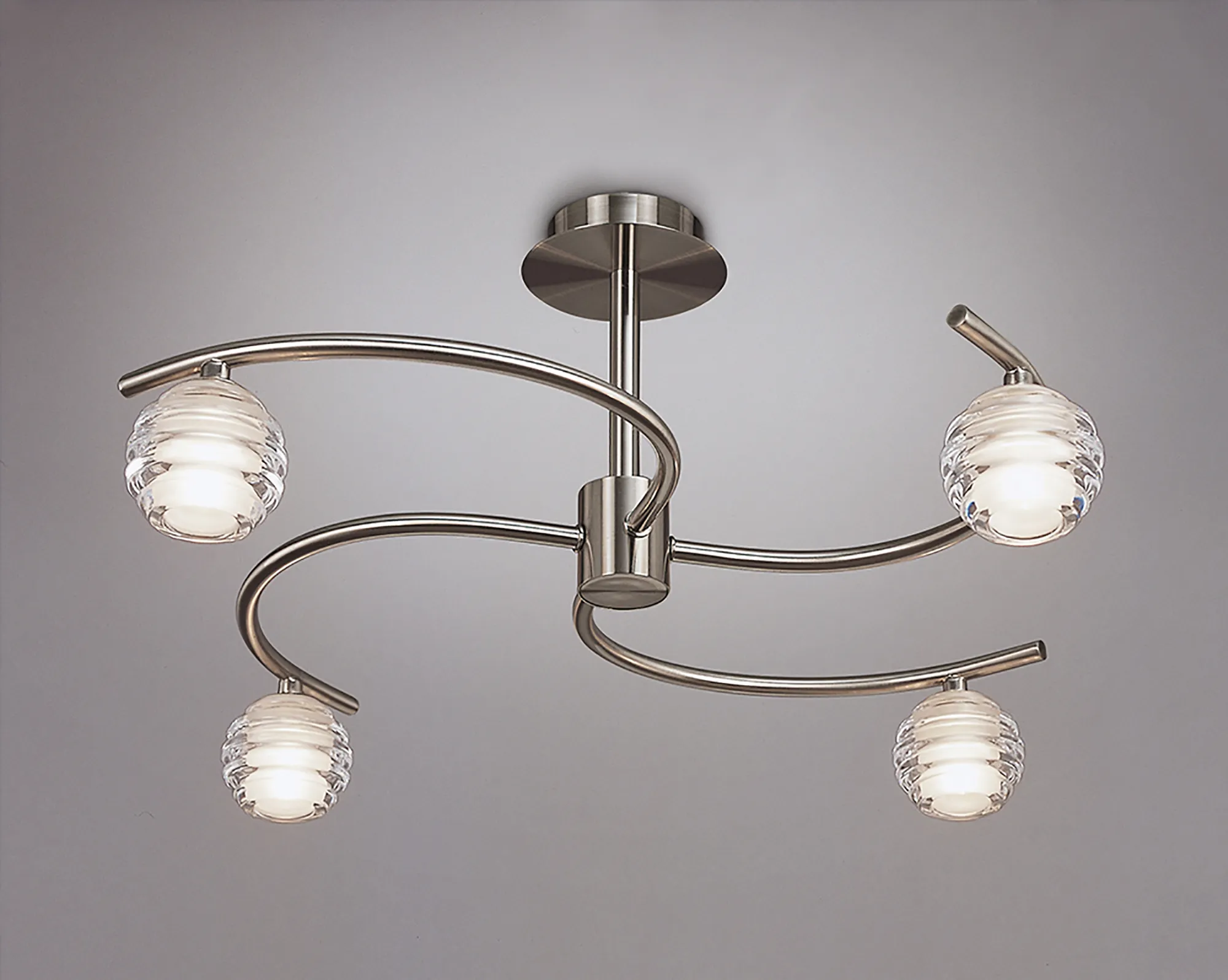 Sphere Satin Nickel Ceiling Lights Mantra Semi Flush Fittings